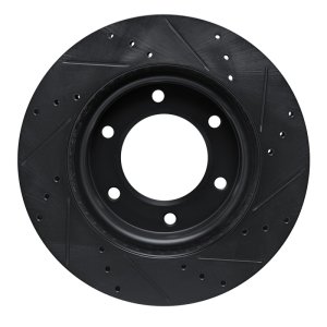 Ford Bronco Brake Rotor (1) - Front Left - R1 Concepts - Drilled & Slotted - Black - `19-`25